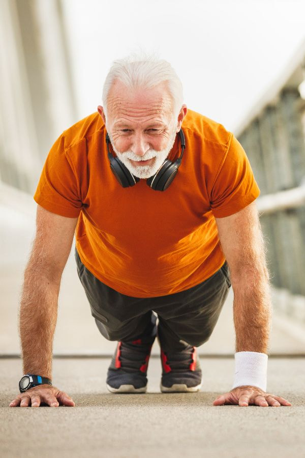 image of an elderly man exercising after iv therapy treatment